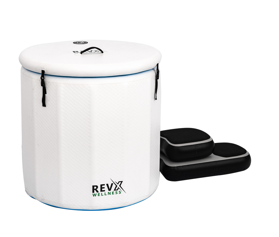 Cold Plunge Barrel with Inflatable Steps