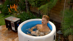 Cold Plunge Barrel with Inflatable Steps